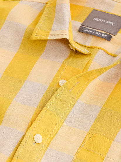 Yellow Checked Linen Shirt