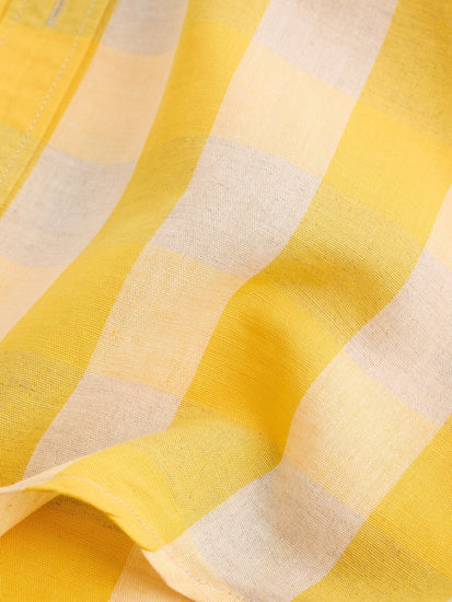 Yellow Checked Linen Shirt