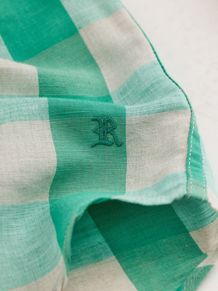 Green Checked Linen Shirt