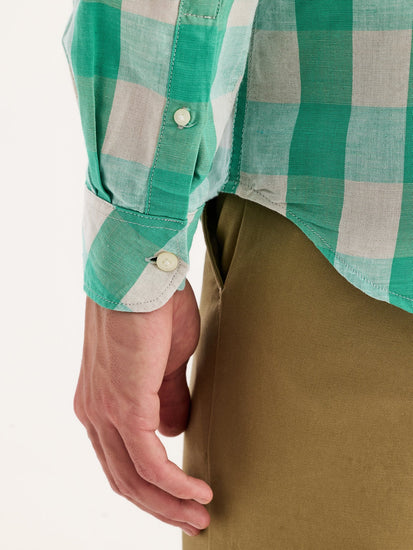 Green Checked Linen Shirt