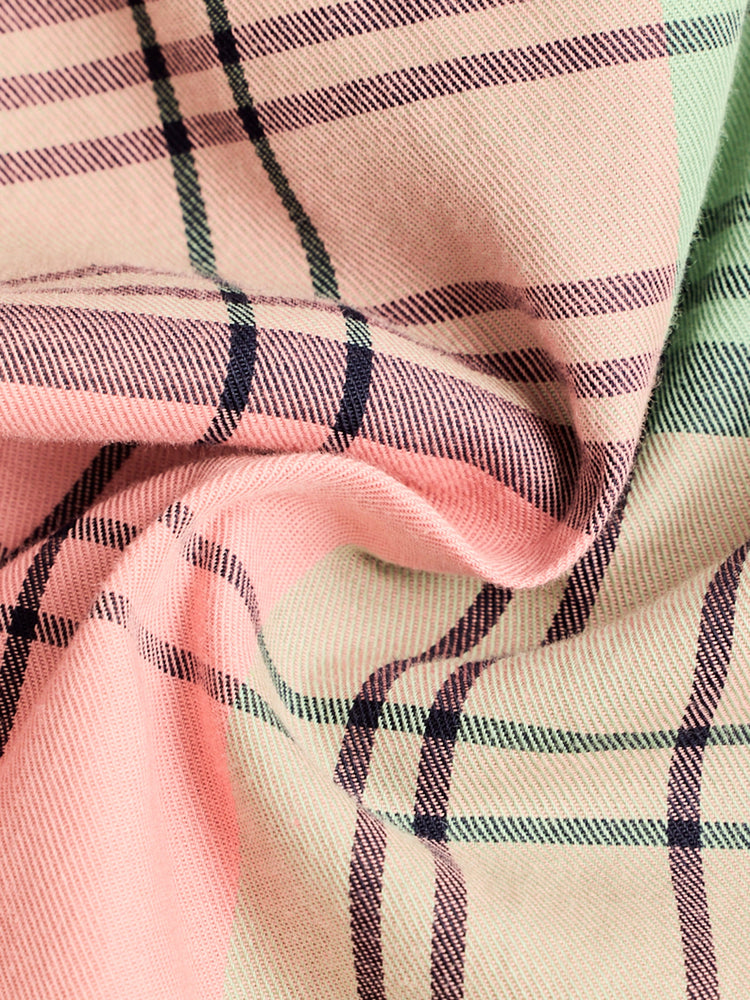 Pink Pure Cotton Checked Shirt