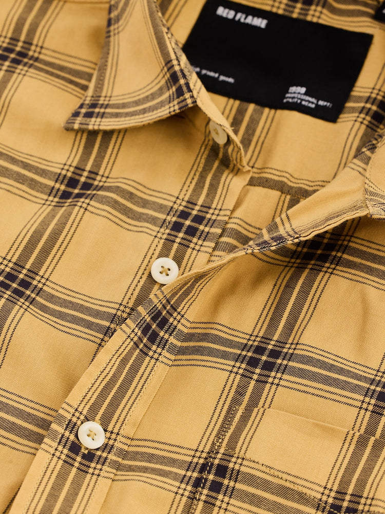 Yellow Checked Stretch Shirt