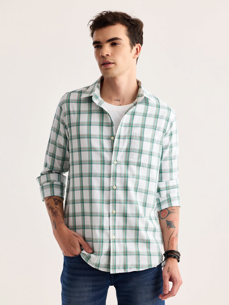 White Checked Shirt
