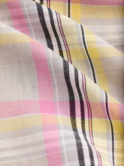 Grey Checked Linen Shirt