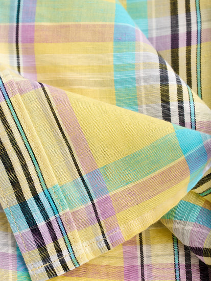 Yellow Checked Linen Shirt