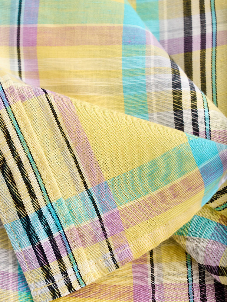 Yellow Checked Linen Shirt