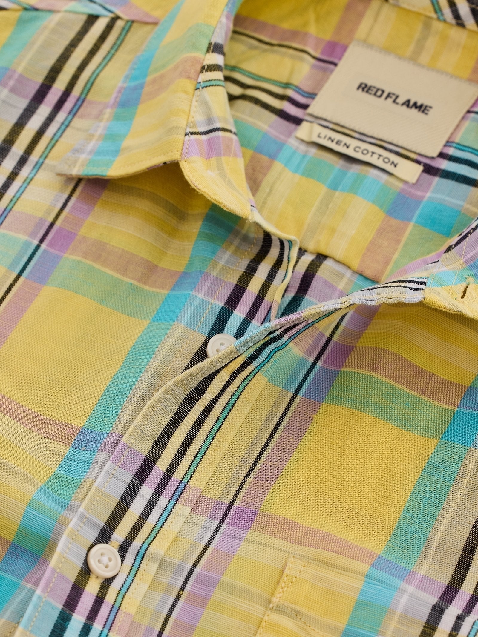 Yellow Checked Linen Shirt