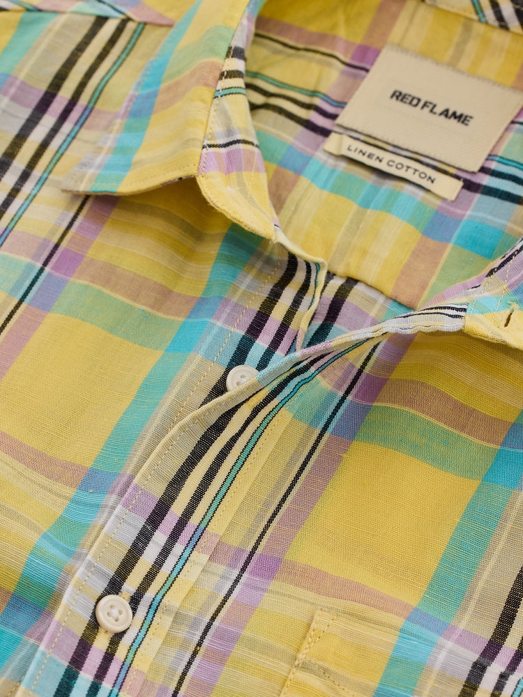Yellow Checked Linen Shirt