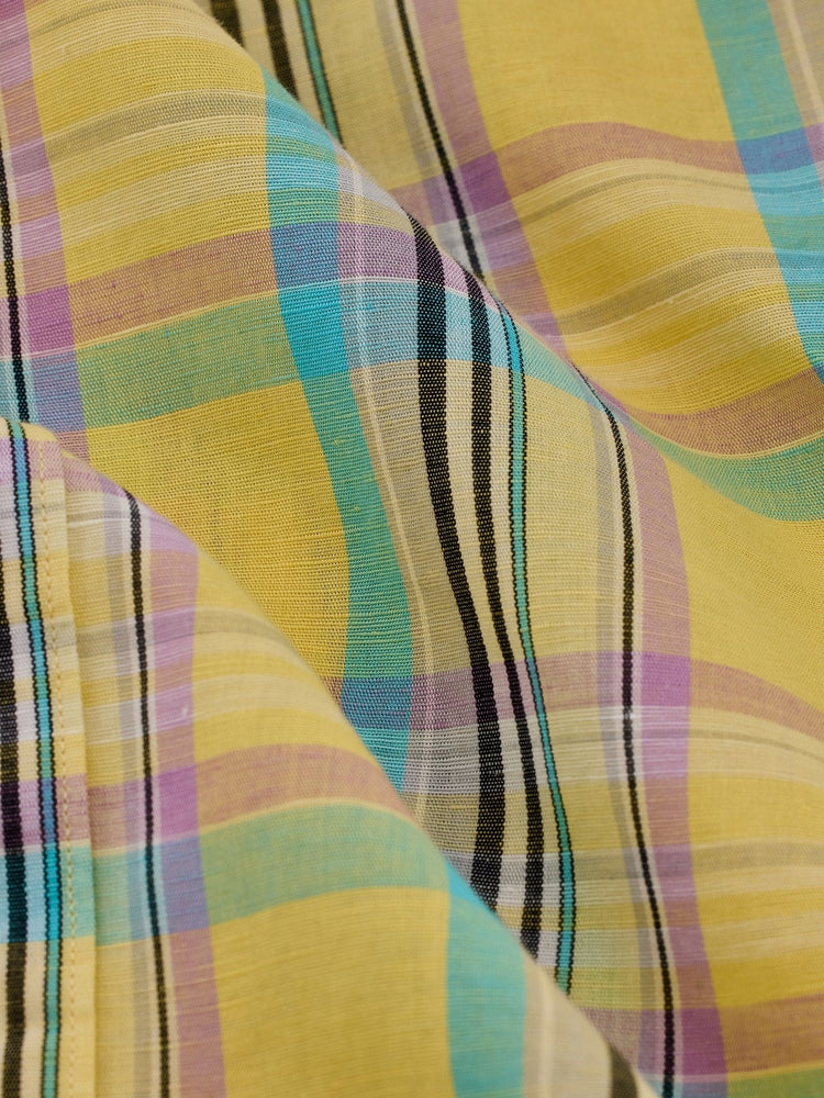 Yellow Checked Linen Shirt