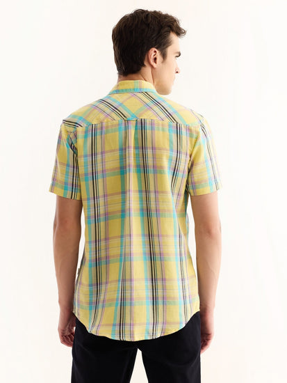 Yellow Checked Linen Shirt
