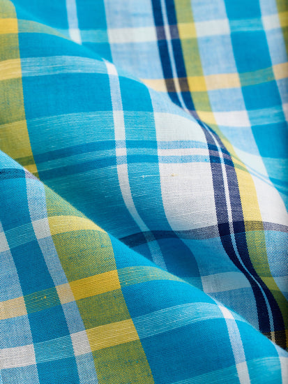 Blue Checked Linen Shirt