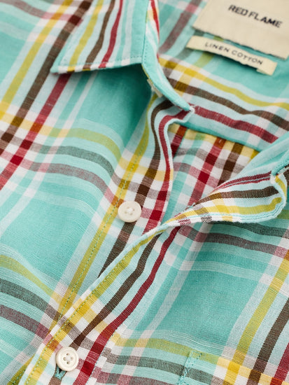 Green Checked Linen Shirt