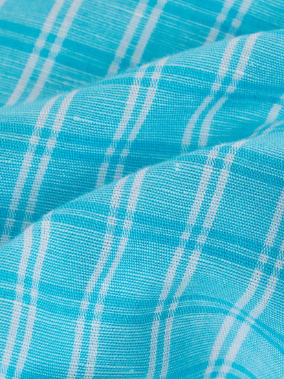 Blue Checked Linen Shirt