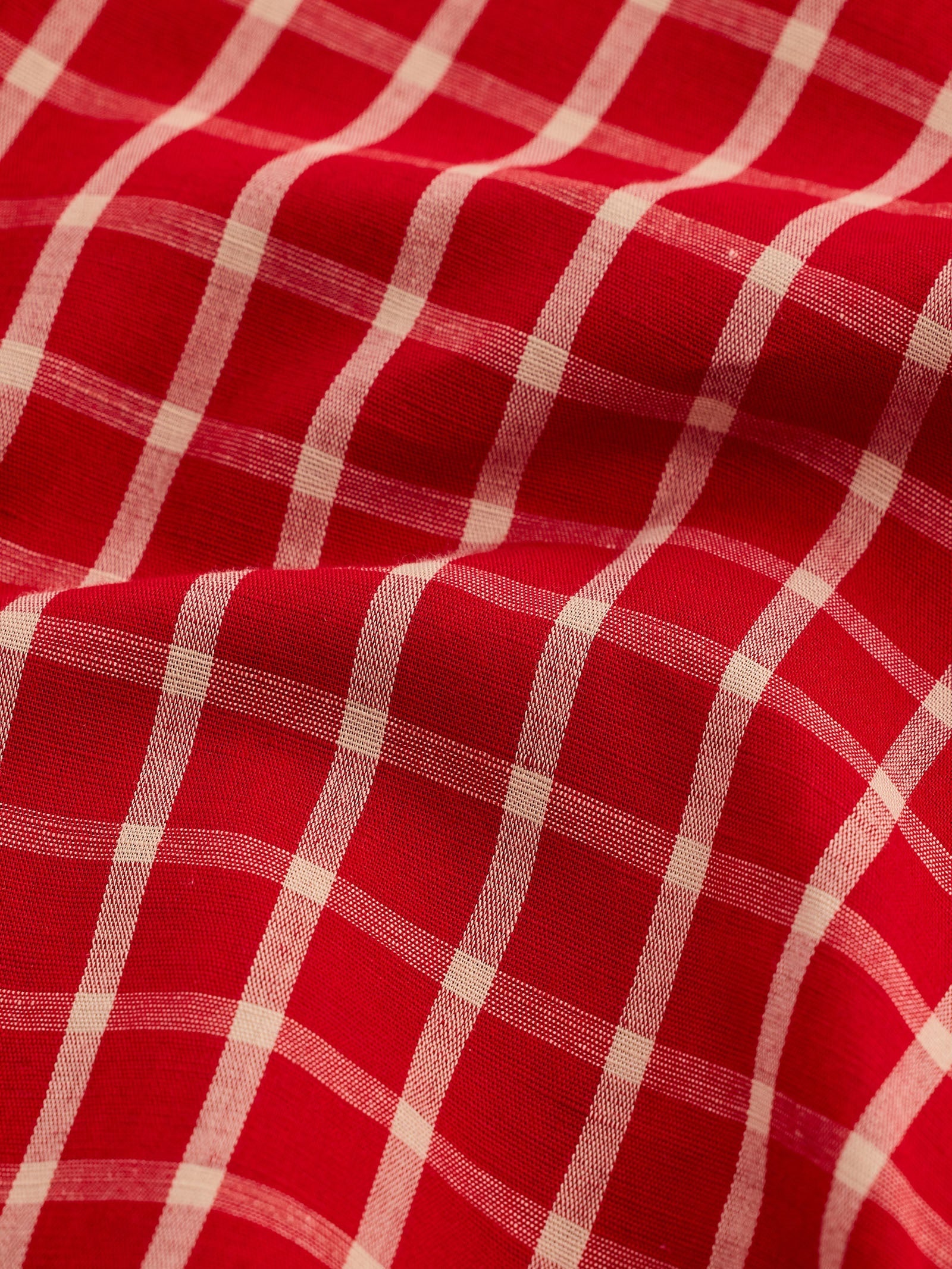 Red Checked Linen Shirt