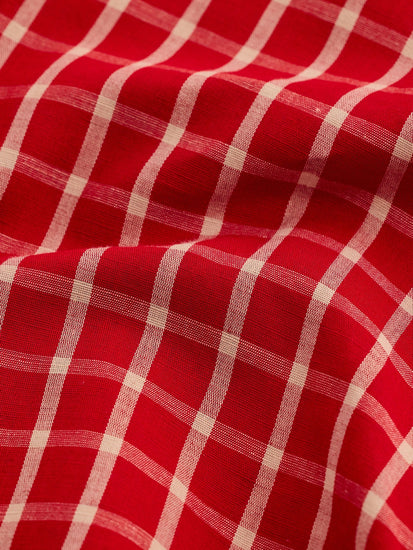 Red Checked Linen Shirt