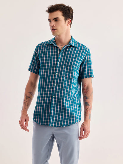 Green Checked Linen Shirt