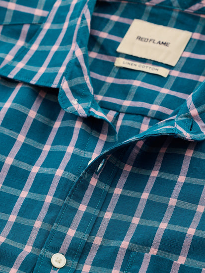 Green Checked Linen Shirt