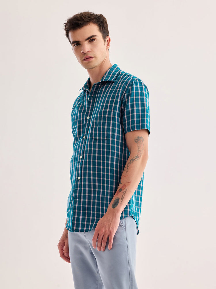 Green Checked Linen Shirt