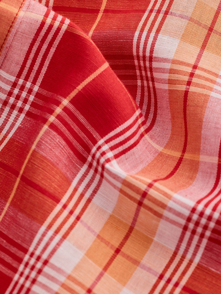 Red Checked Linen Shirt