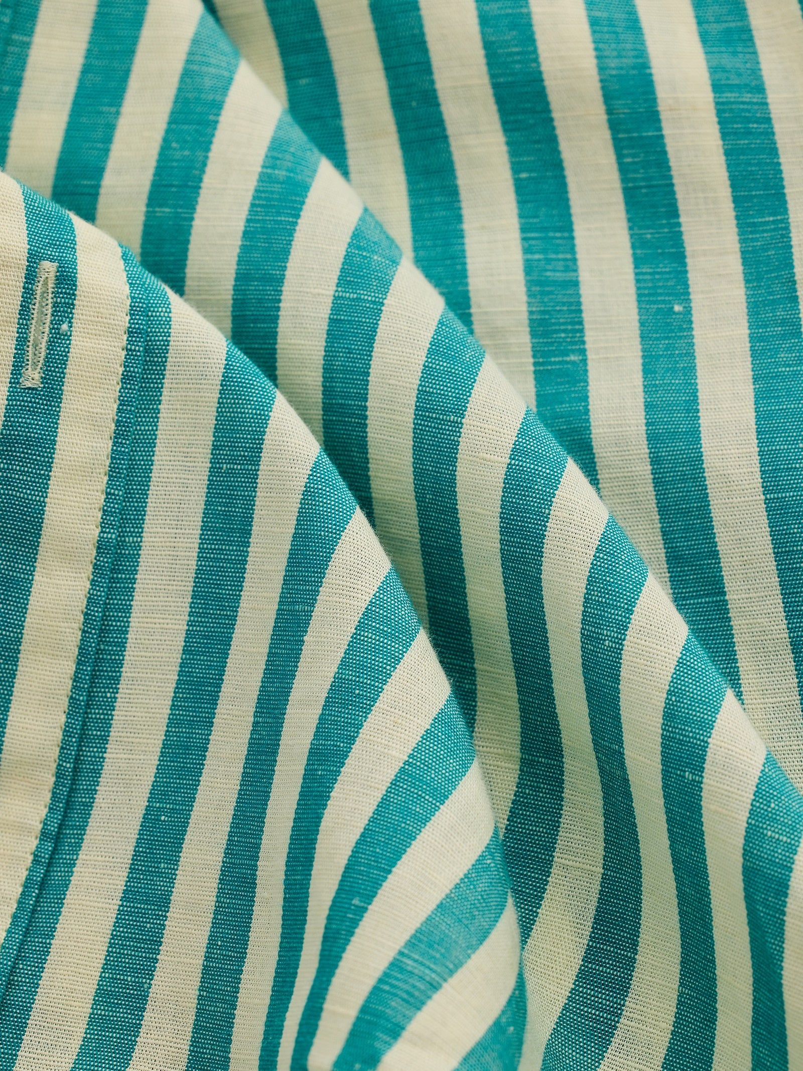 Green Striped Linen Shirt