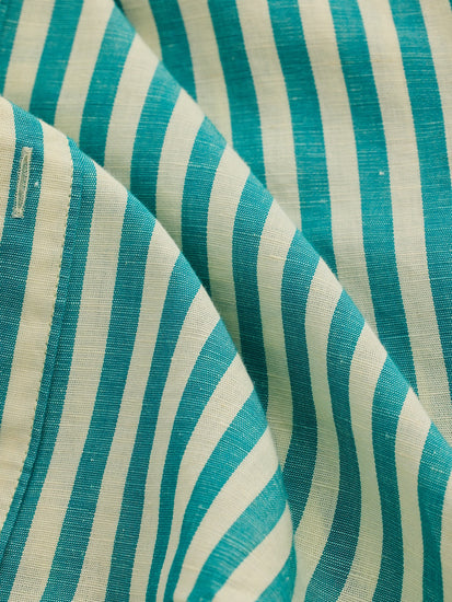 Green Striped Linen Shirt