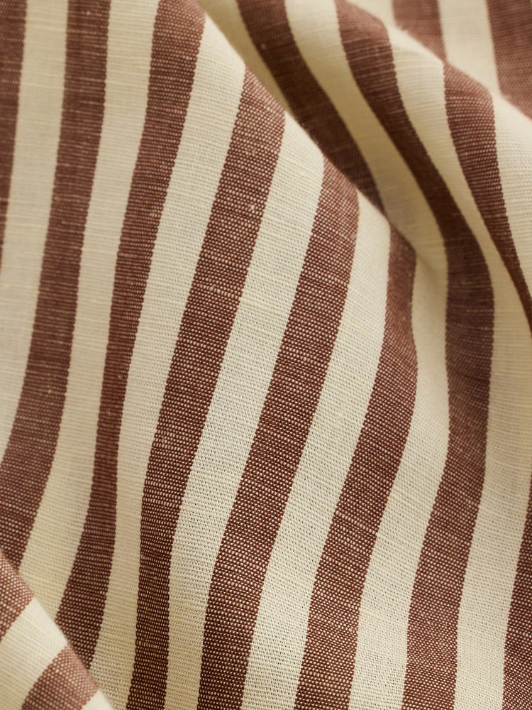 Brown Striped Linen Shirt