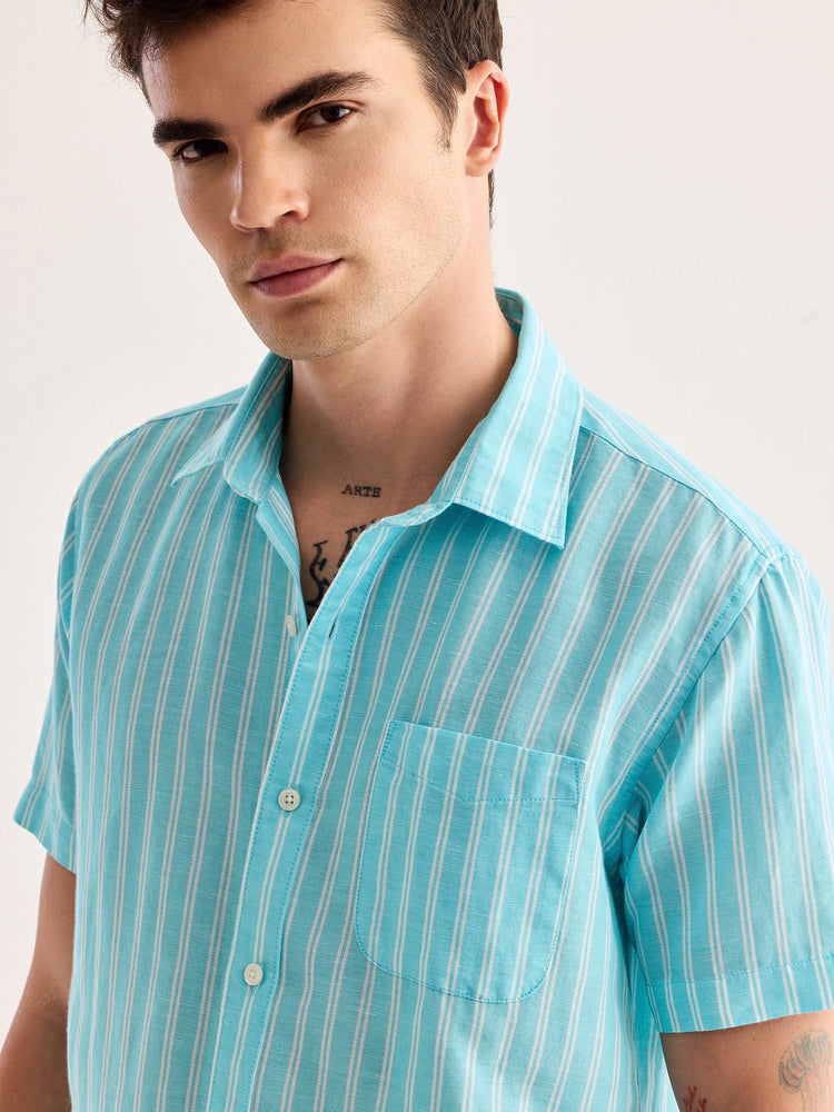 Blue Striped Linen Shirt