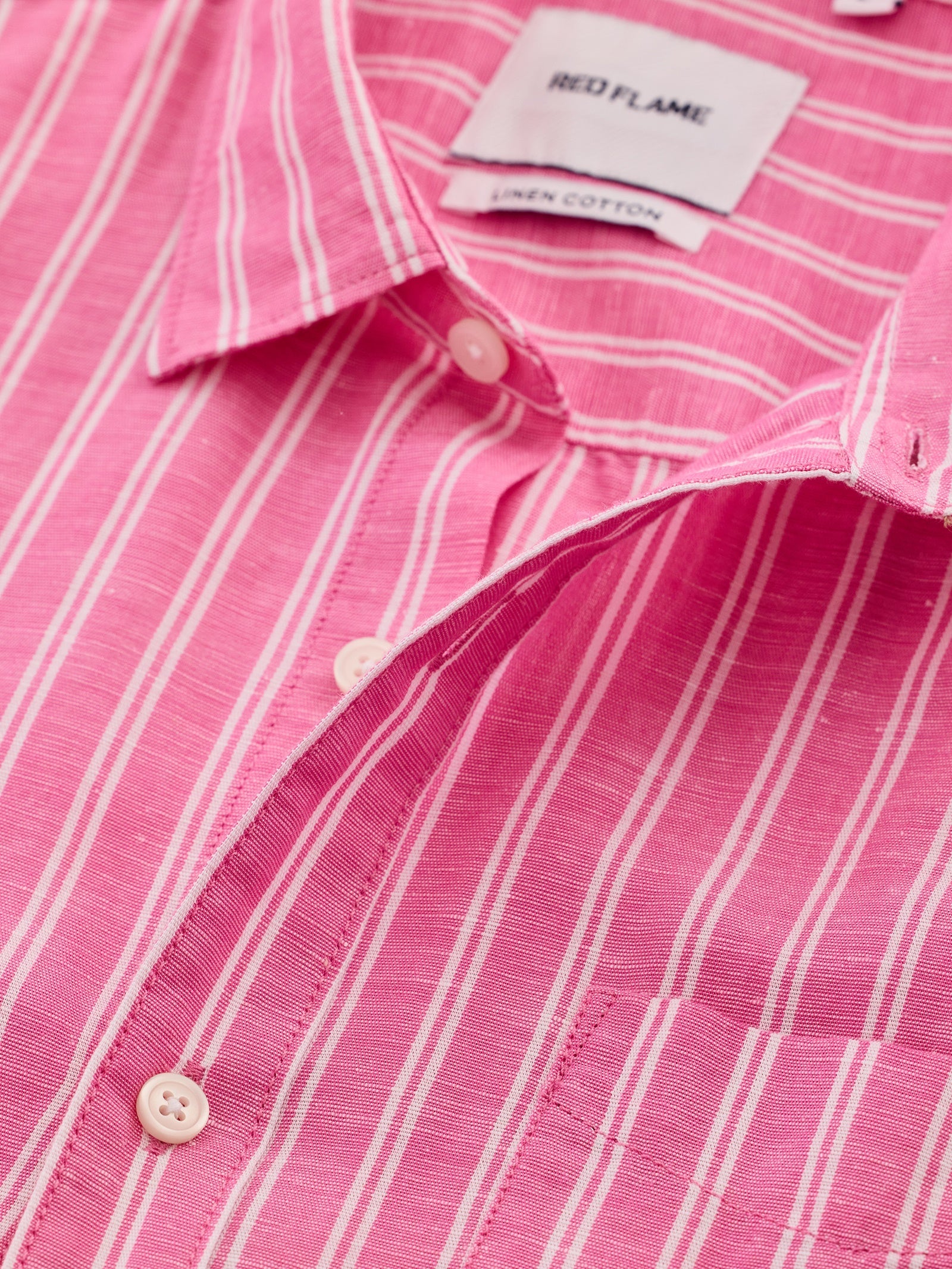 Pink Striped Linen Shirt