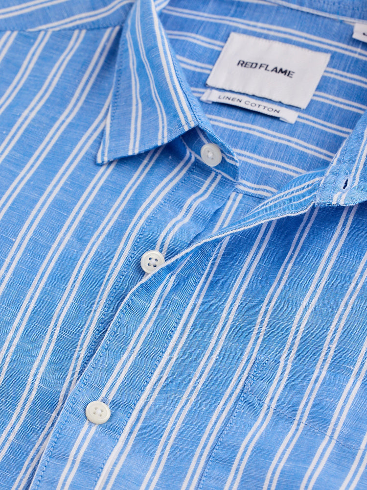 Blue Striped Linen Shirt