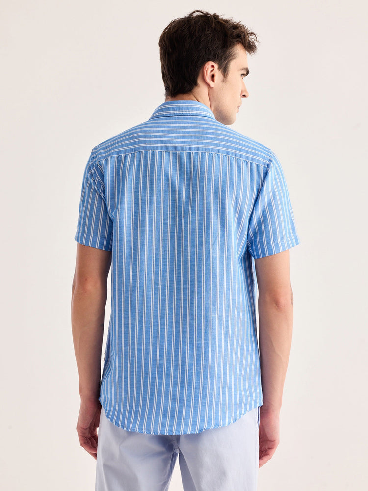 Blue Striped Linen Shirt