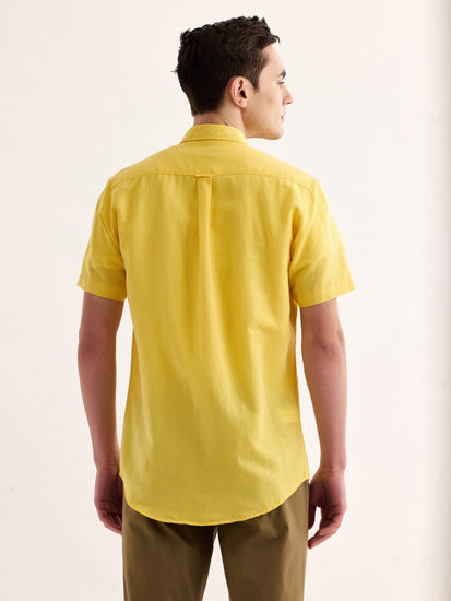 Yellow Striped Linen Shirt