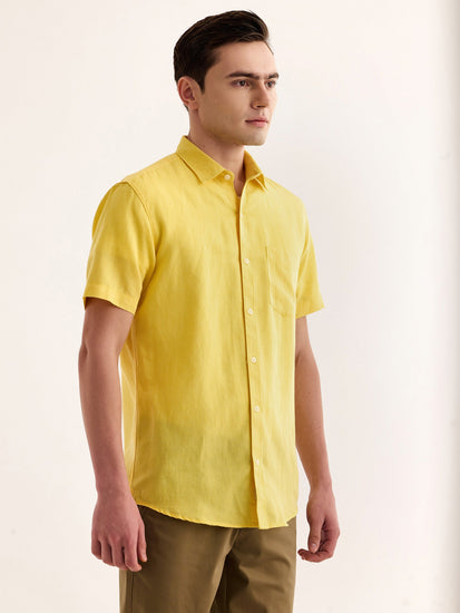 Yellow Striped Linen Shirt