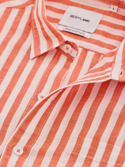 Red Striped Linen Shirt