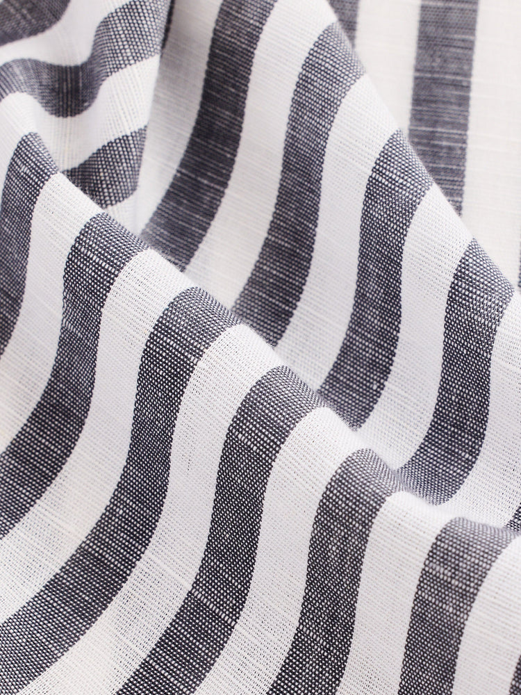 Grey Striped Linen Shirt