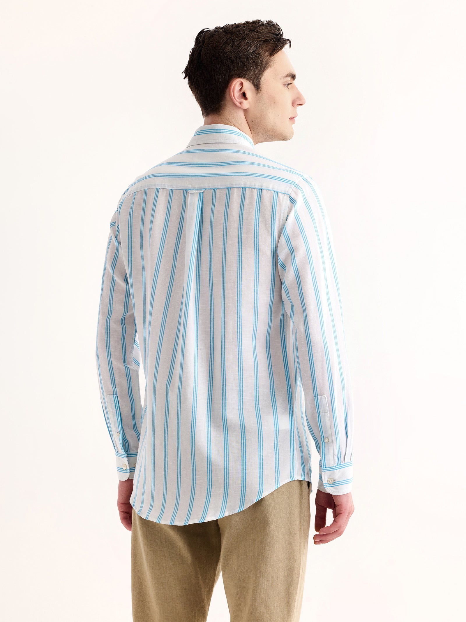 Blue Striped Linen Shirt