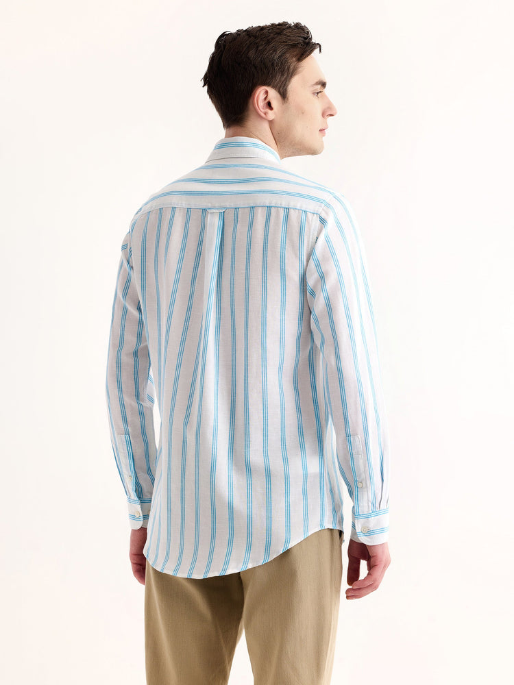 Blue Striped Linen Shirt