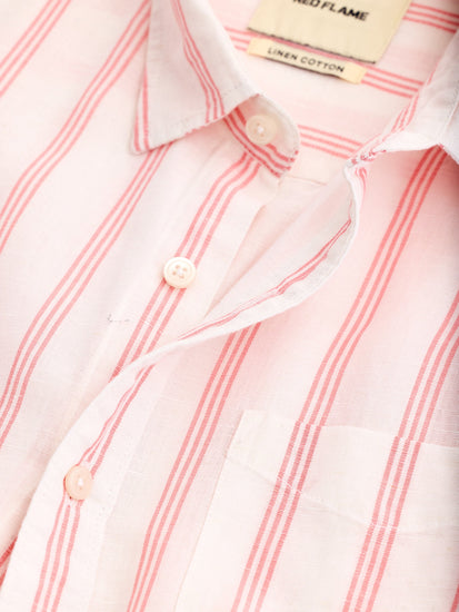 Pink Striped Linen Shirt