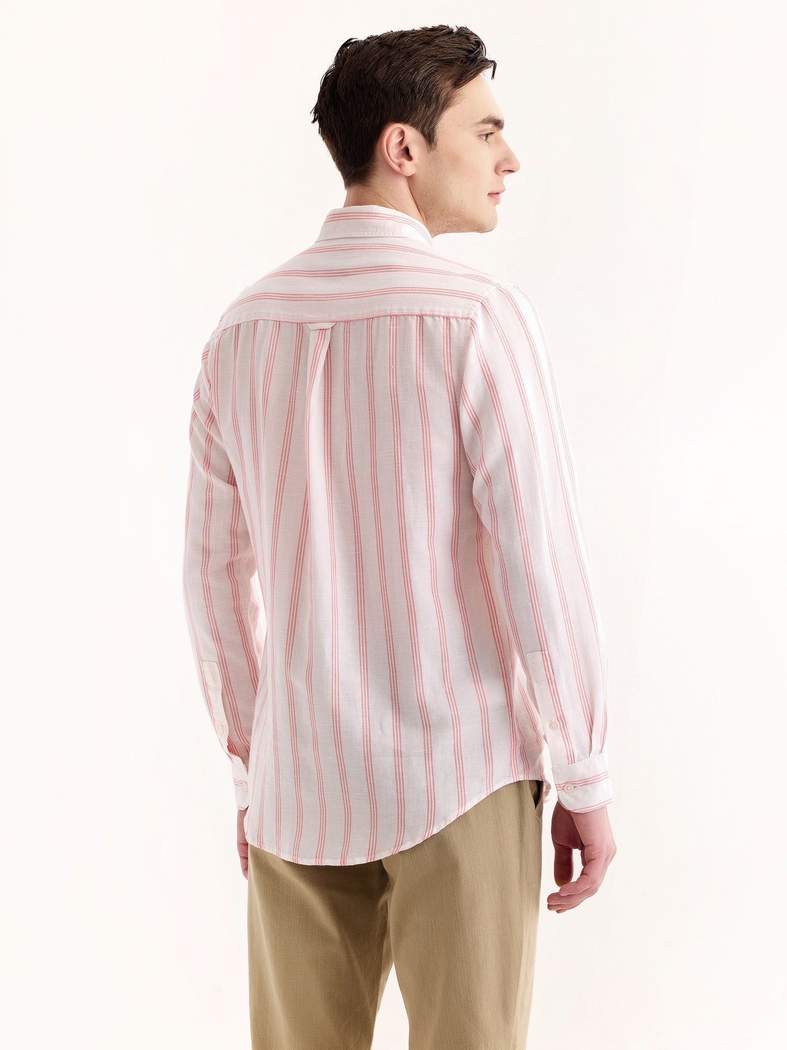 Pink Striped Linen Shirt
