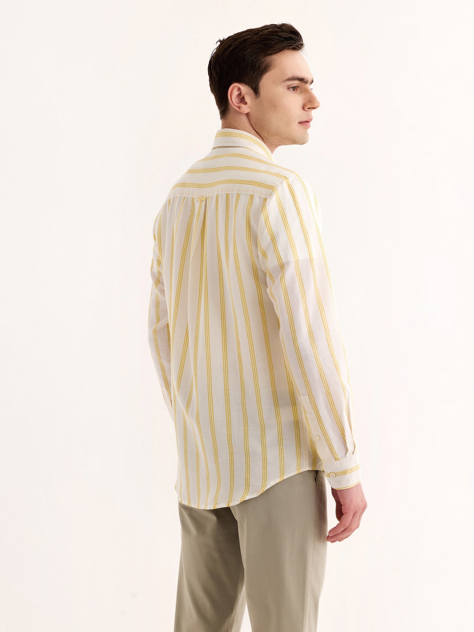 Yellow Striped Linen Shirt