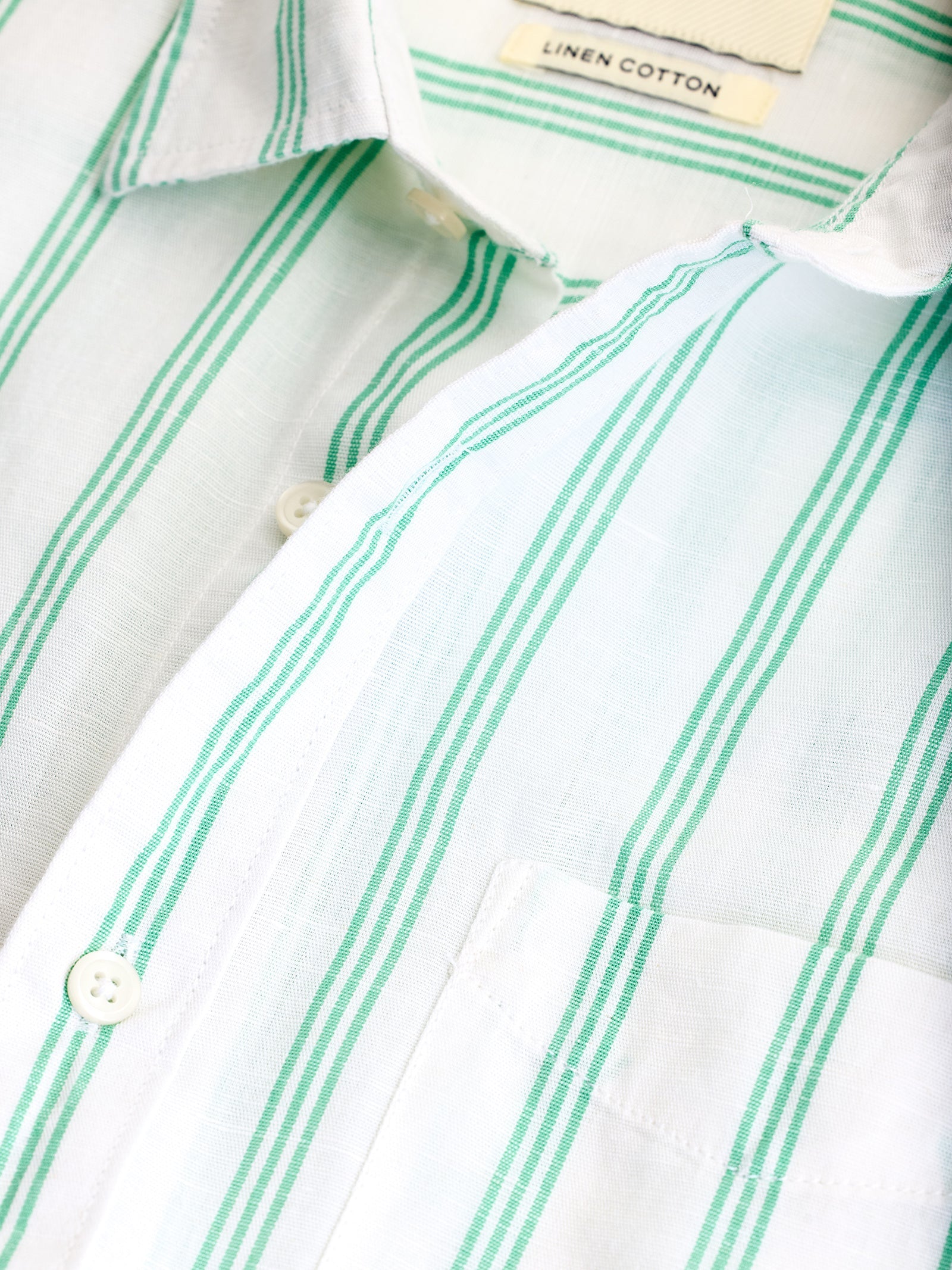 Green Striped Linen Shirt