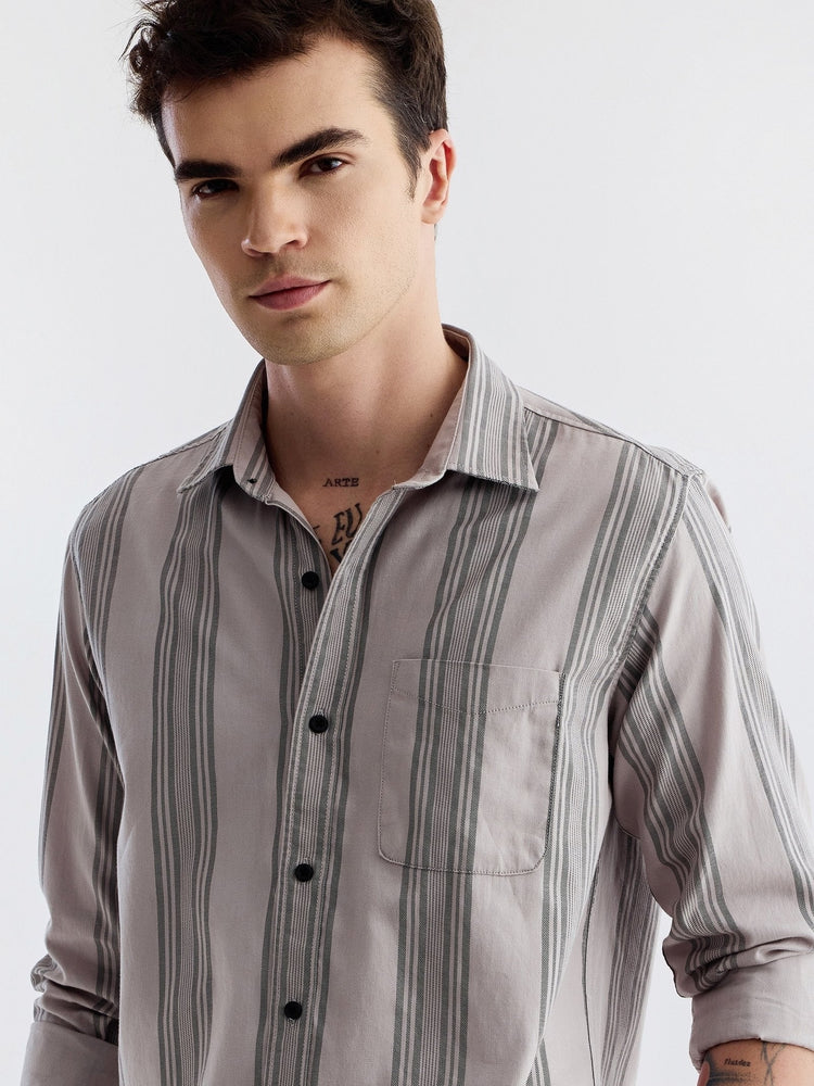 Grey Striped Shirt