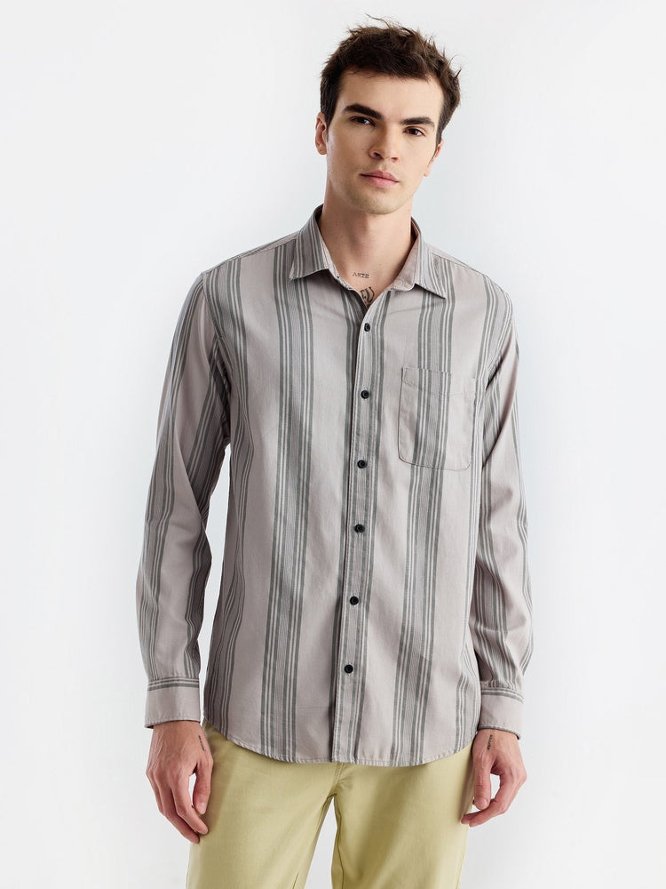 Grey Striped Shirt