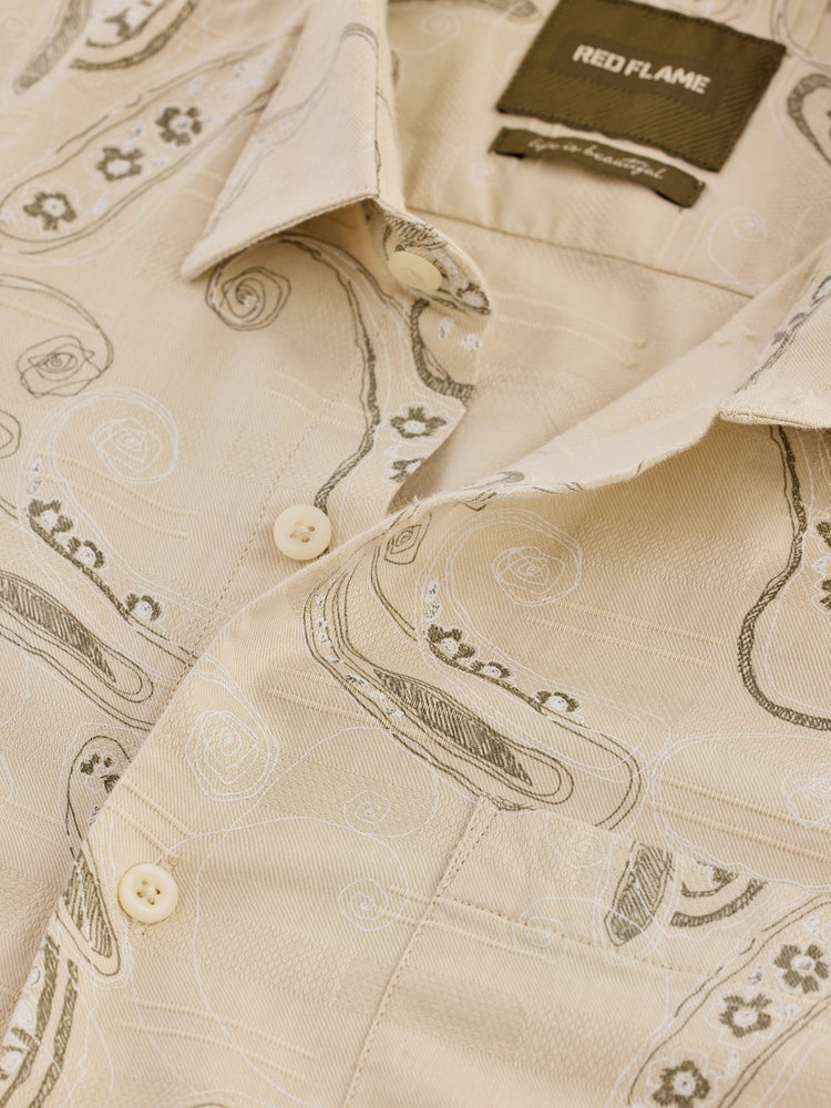 Cream Printed Shirt