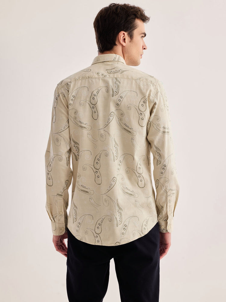 Cream Printed Shirt