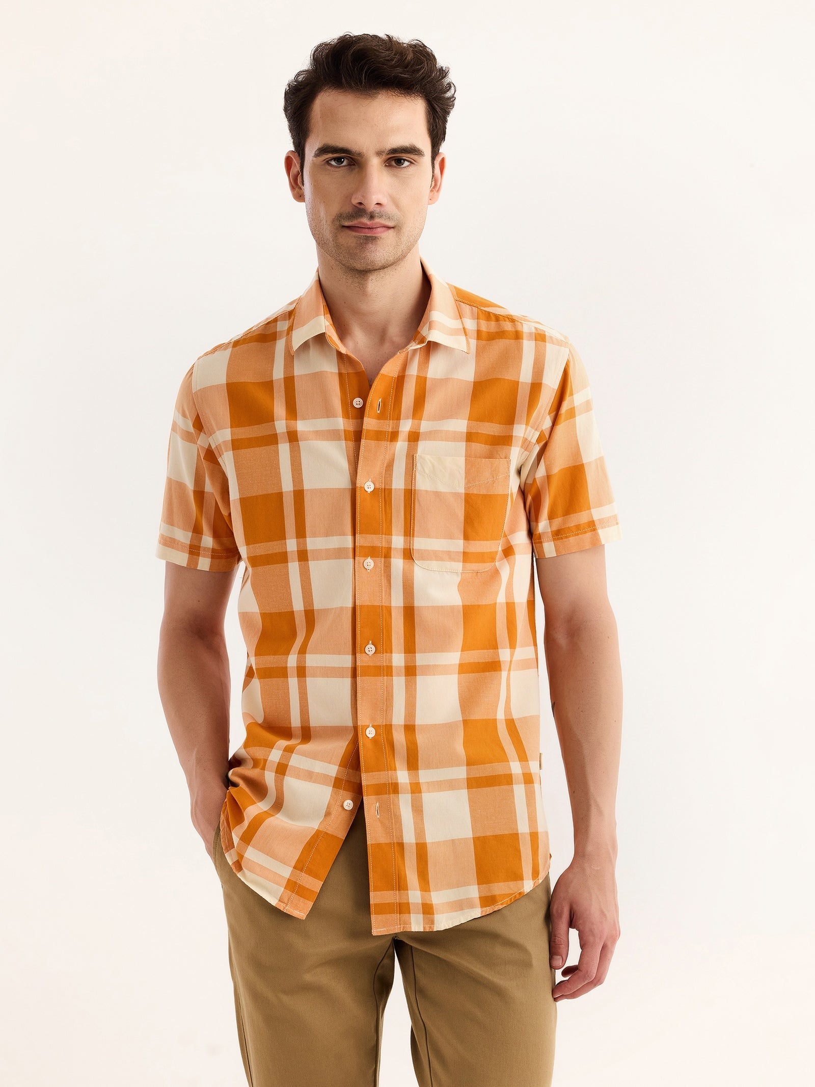 Orange Checked Shirt