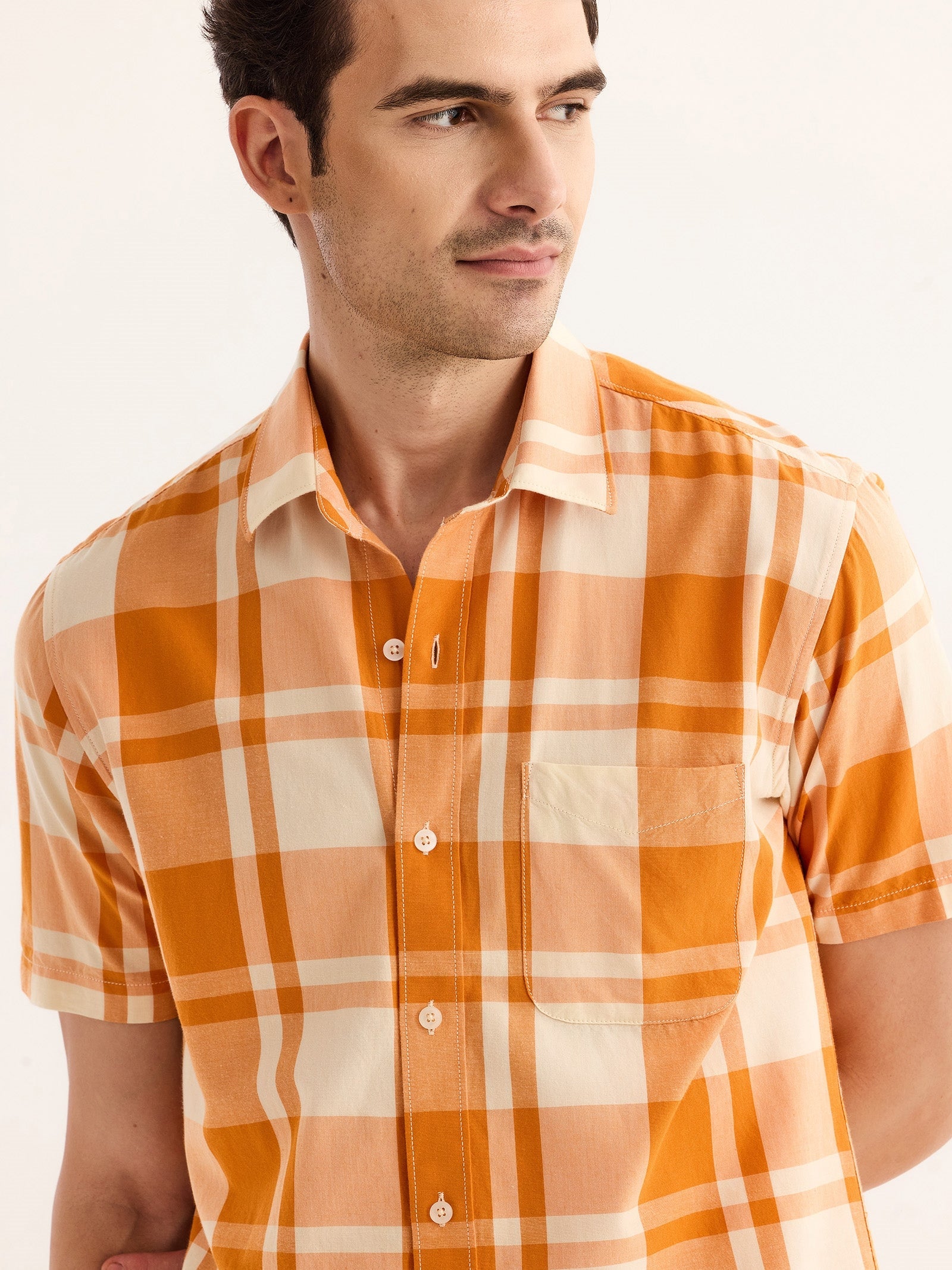 Orange Checked Shirt