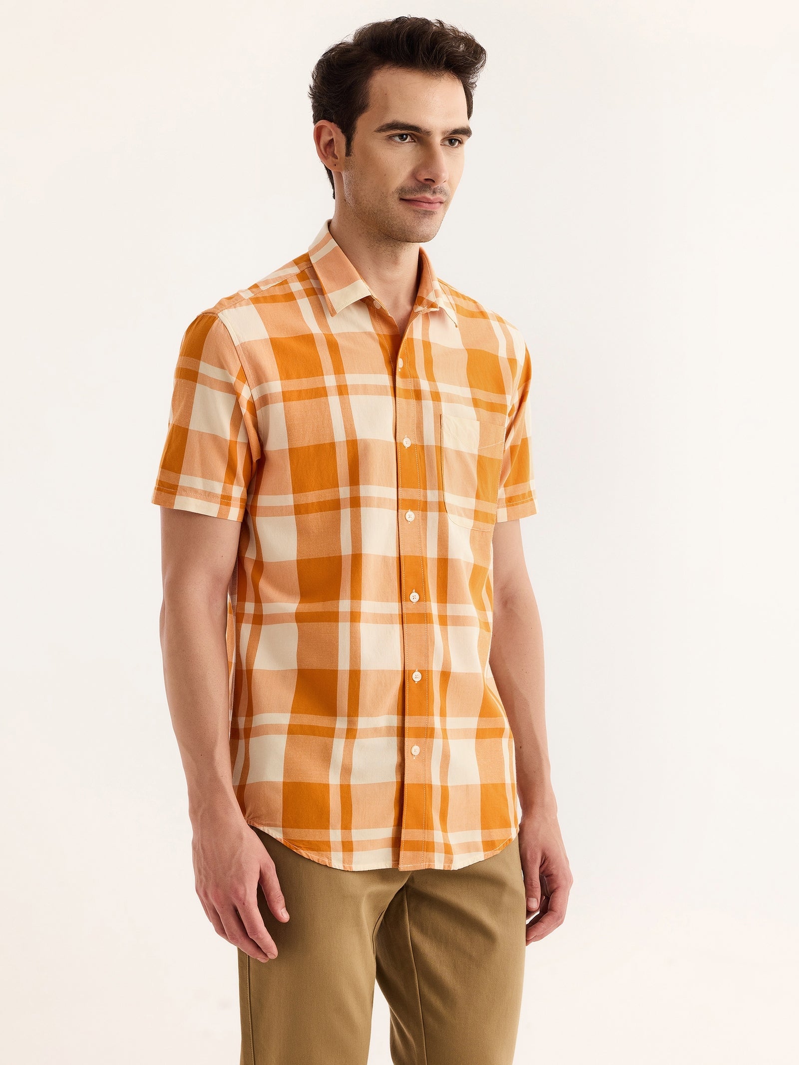 Orange Checked Shirt