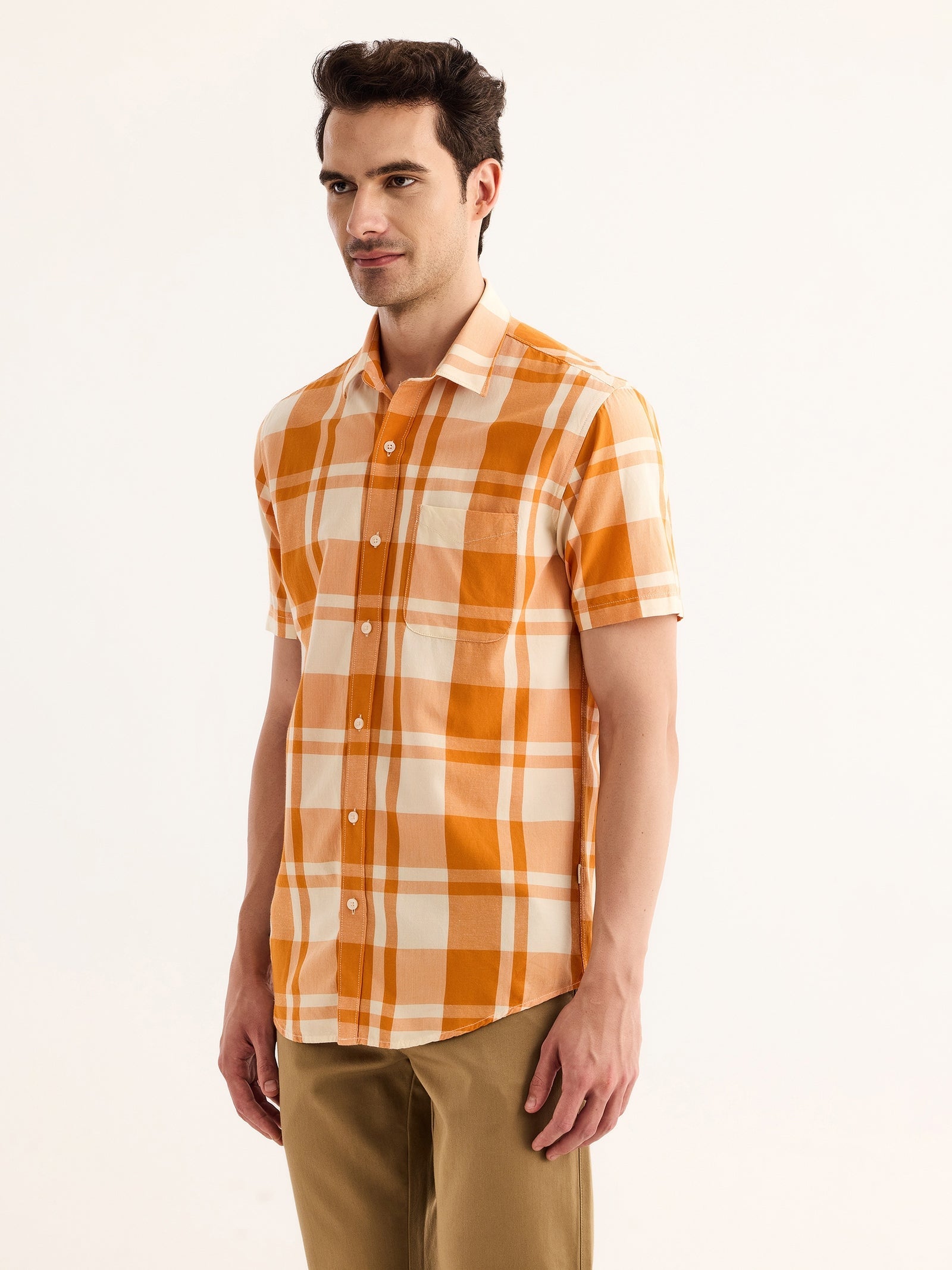 Orange Checked Shirt