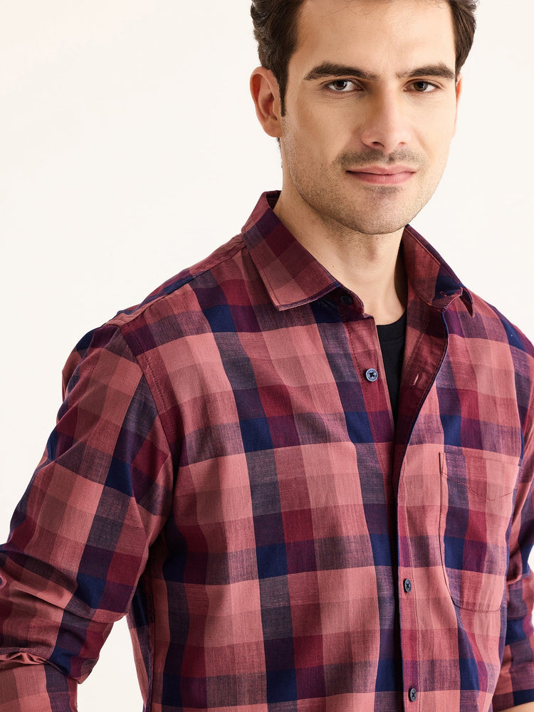 Maroon Checked Shirt