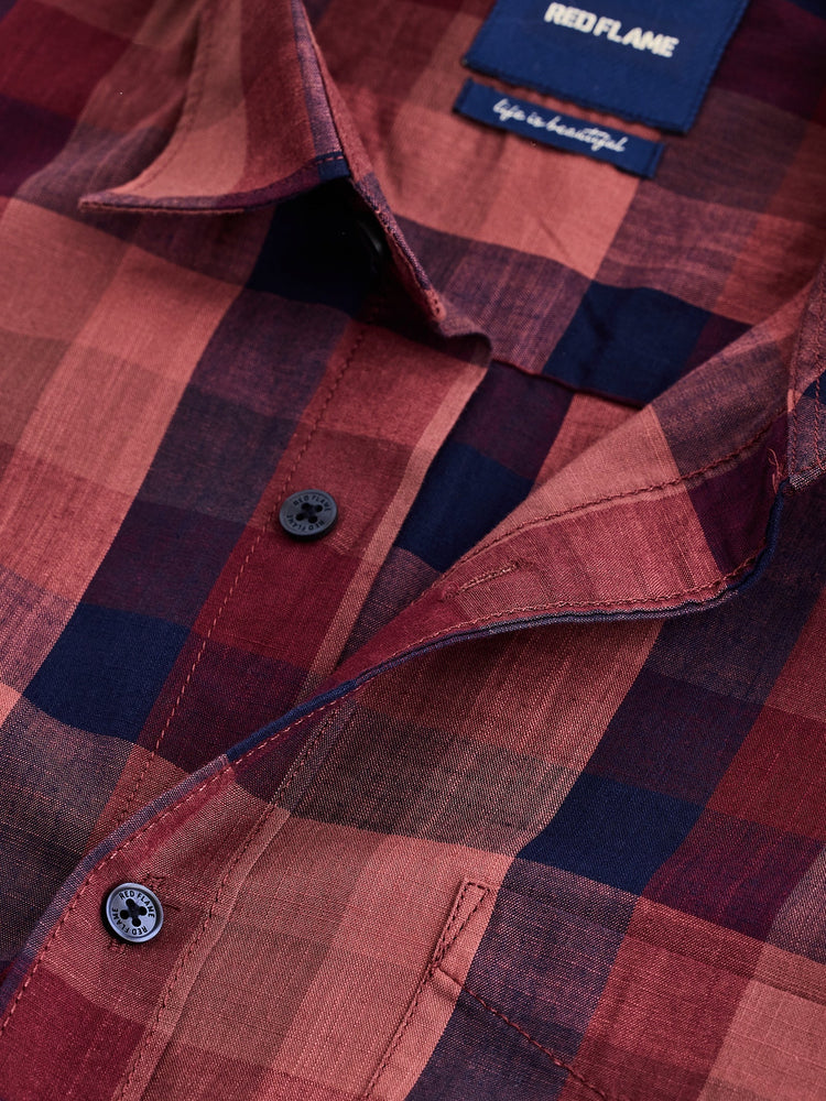 Maroon Checked Shirt